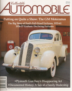 COLLECTIBLE AUTOMOBILE 2012 APR - MOTORAMA, FAIRLANE, CADDY 341B, GRAHAM, M3